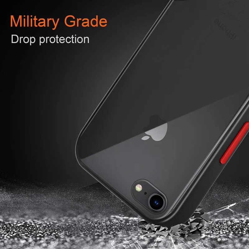Cadorabo Hülle kompatibel mit Apple iPhone 6 / 6S / 7 / 7S / 8 / SE 2020 Hybrid Schutzhülle mit TPU Silikon Innenseite und matter Kunststoff Rückseite