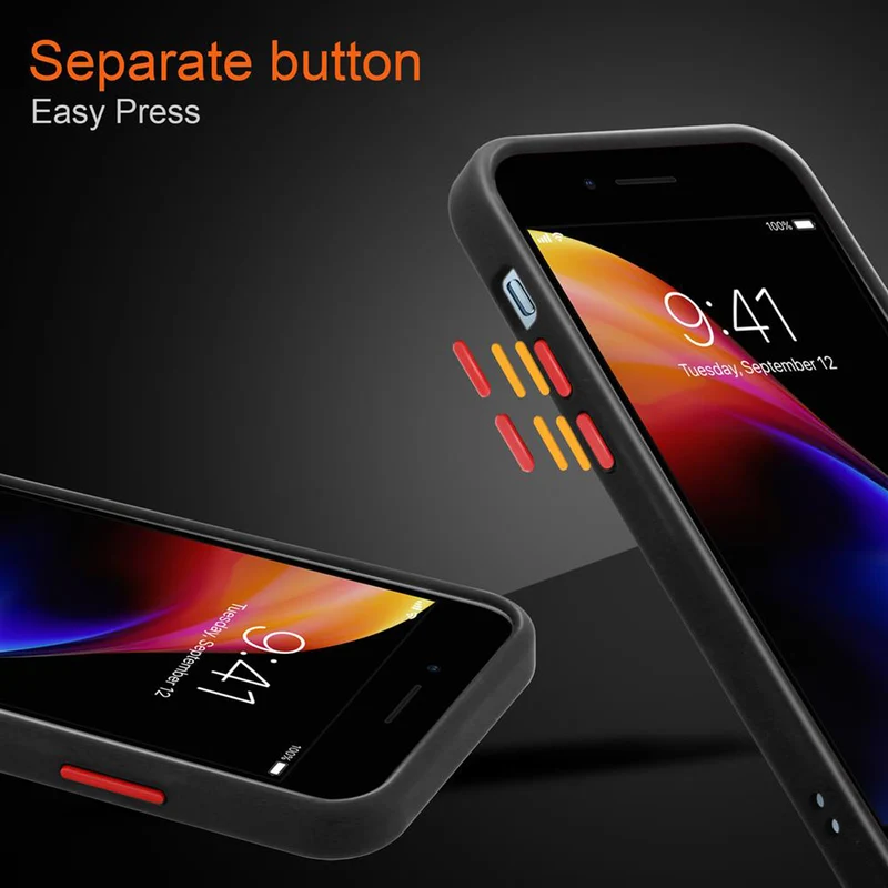 Cadorabo Hülle kompatibel mit Apple iPhone 6 / 6S / 7 / 7S / 8 / SE 2020 Hybrid Schutzhülle mit TPU Silikon Innenseite und matter Kunststoff Rückseite