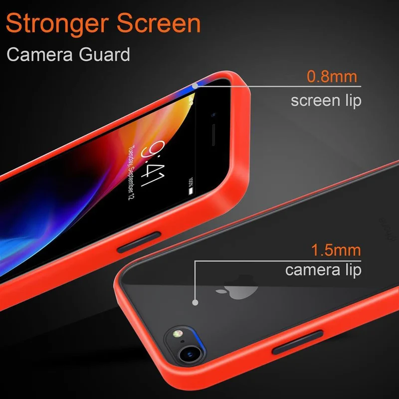 Cadorabo Hülle kompatibel mit Apple iPhone 6 / 6S / 7 / 7S / 8 / SE 2020 Hybrid Schutzhülle mit TPU Silikon Innenseite und matter Kunststoff Rückseite