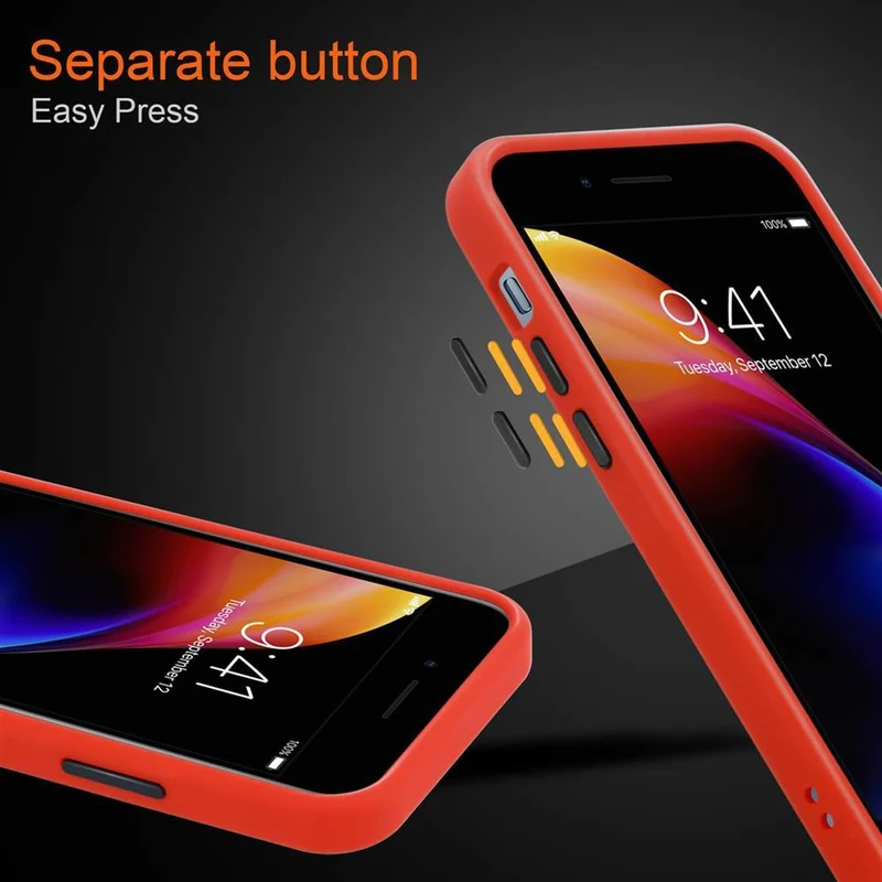 Cadorabo Hülle kompatibel mit Apple iPhone 6 / 6S / 7 / 7S / 8 / SE 2020 Hybrid Schutzhülle mit TPU Silikon Innenseite und matter Kunststoff Rückseite