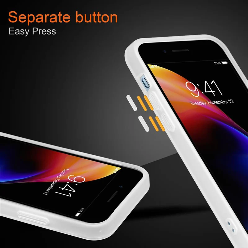 Cadorabo Hülle kompatibel mit Apple iPhone 6 / 6S / 7 / 7S / 8 / SE 2020 Hybrid Schutzhülle mit TPU Silikon Innenseite und matter Kunststoff Rückseite