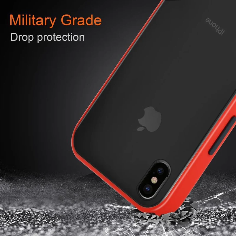Cadorabo Hülle kompatibel mit Apple iPhone X / XS Hybrid Schutzhülle mit TPU Silikon Innenseite und matter Kunststoff Rückseite