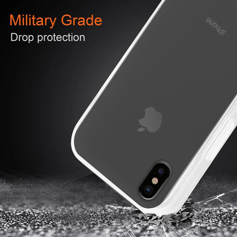 Cadorabo Hülle kompatibel mit Apple iPhone X / XS Hybrid Schutzhülle mit TPU Silikon Innenseite und matter Kunststoff Rückseite
