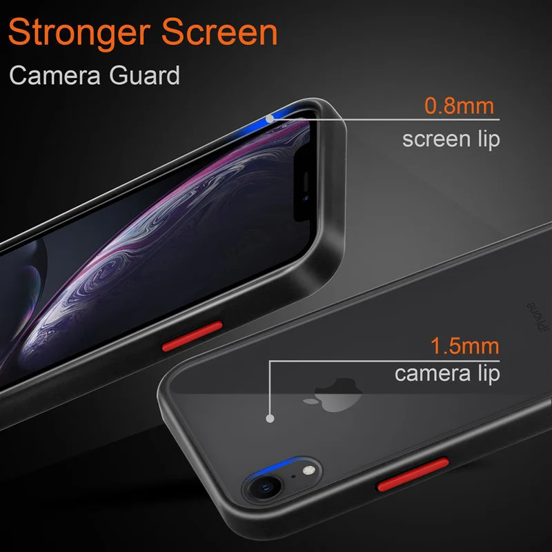 Cadorabo Hülle kompatibel mit Apple iPhone XR Hybrid Schutzhülle mit TPU Silikon Innenseite und matter Kunststoff Rückseite