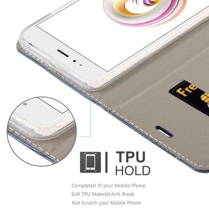 Cadorabo Hülle kompatibel mit Xiaomi RedMi 6 Schutzhülle mit Magnetverschluss, Standfunktion und Kartenfach