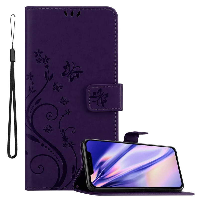 Cadorabo Hülle kompatibel mit Apple iPhone 12 PRO MAX Schutzhülle im Blumen Design mit Magnetverschluss, Standfunktion und Kartenfächern