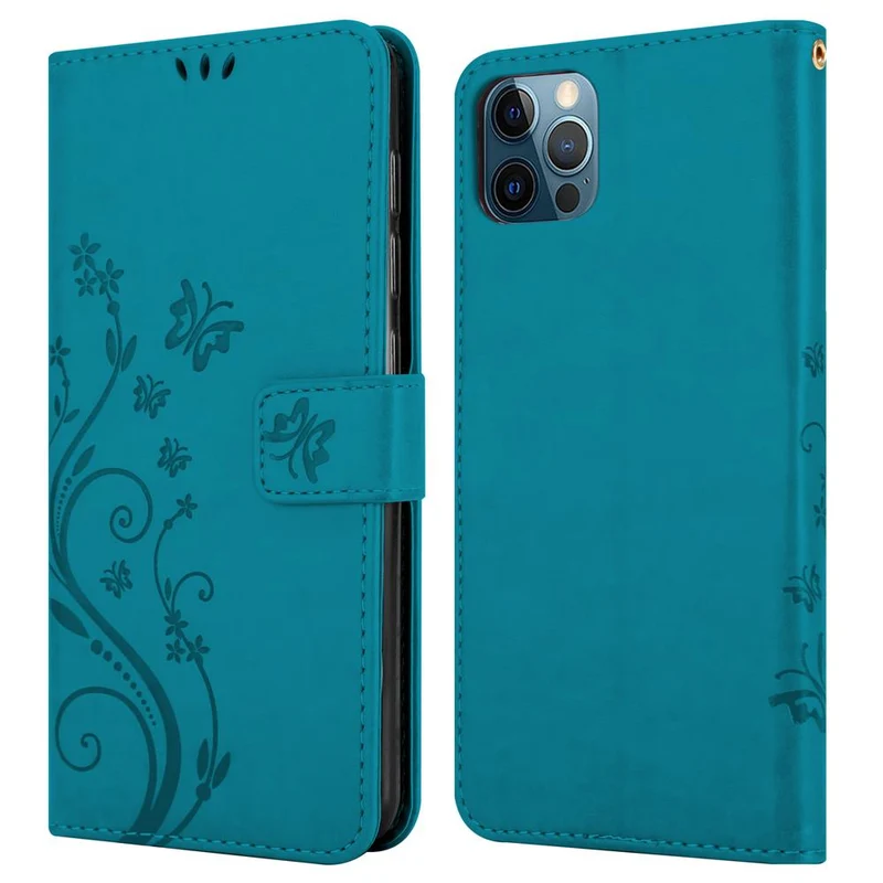 Cadorabo Hülle kompatibel mit Apple iPhone 12 PRO MAX Schutzhülle im Blumen Design mit Magnetverschluss, Standfunktion und Kartenfächern
