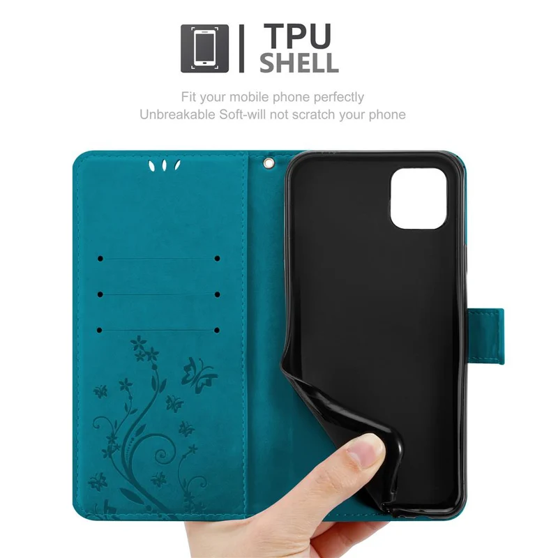 Cadorabo Hülle kompatibel mit Apple iPhone 12 PRO MAX Schutzhülle im Blumen Design mit Magnetverschluss, Standfunktion und Kartenfächern