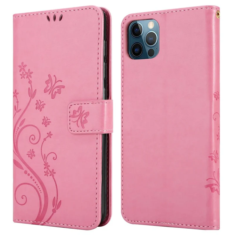 Cadorabo Hülle kompatibel mit Apple iPhone 12 PRO MAX Schutzhülle im Blumen Design mit Magnetverschluss, Standfunktion und Kartenfächern