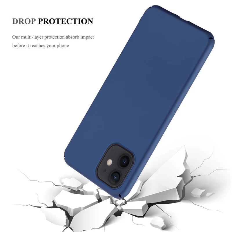 Cadorabo Hülle kompatibel mit Apple iPhone 12 / 12 PRO Hard Case Schutzhülle in Metall Optik gegen Kratzer und Stöße