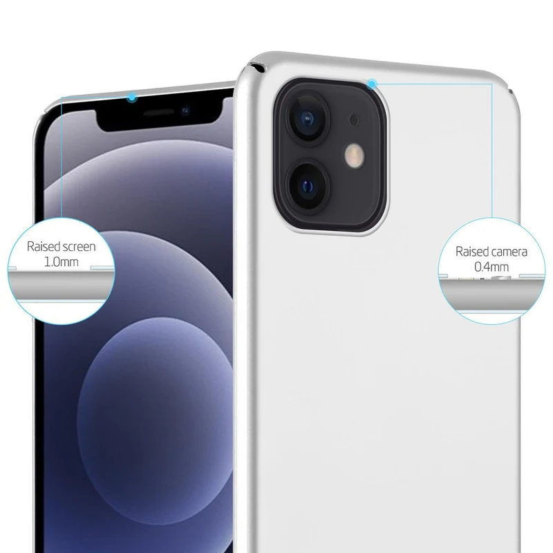Cadorabo Hülle kompatibel mit Apple iPhone 12 / 12 PRO Hard Case Schutzhülle in Metall Optik gegen Kratzer und Stöße