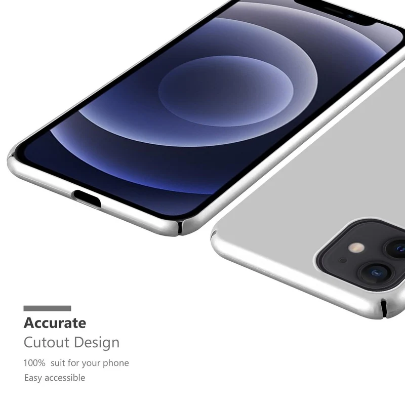 Cadorabo Hülle kompatibel mit Apple iPhone 12 / 12 PRO Hard Case Schutzhülle in Metall Optik gegen Kratzer und Stöße