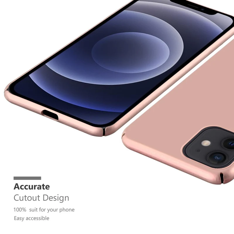 Cadorabo Hülle kompatibel mit Apple iPhone 12 / 12 PRO Hard Case Schutzhülle in Metall Optik gegen Kratzer und Stöße