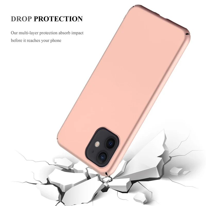 Cadorabo Hülle kompatibel mit Apple iPhone 12 / 12 PRO Hard Case Schutzhülle in Metall Optik gegen Kratzer und Stöße