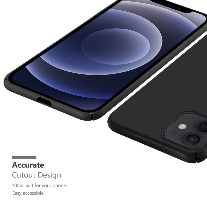 Cadorabo Hülle kompatibel mit Apple iPhone 12 / 12 PRO Hard Case Schutzhülle in Metall Optik gegen Kratzer und Stöße