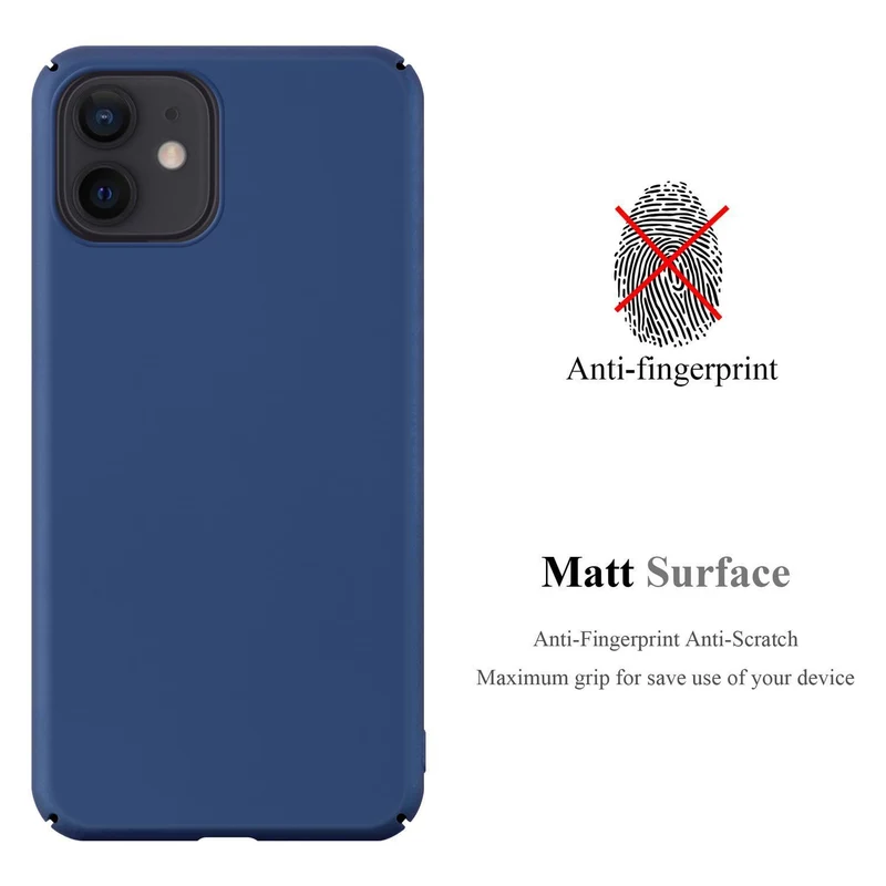 Cadorabo Hülle kompatibel mit Apple iPhone 12 MINI Hard Case Schutzhülle in Metall Optik gegen Kratzer und Stöße