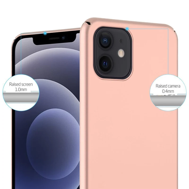 Cadorabo Hülle kompatibel mit Apple iPhone 12 MINI Hard Case Schutzhülle in Metall Optik gegen Kratzer und Stöße