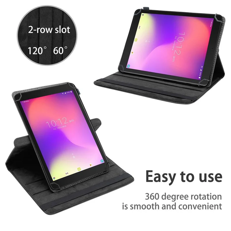 Cadorabo Tablet Hülle kompatibel mit Alcatel 1T (7 Zoll) 2018 360 Grad Schutzhülle aus Kunstleder mit Standfunktion und Gummiband