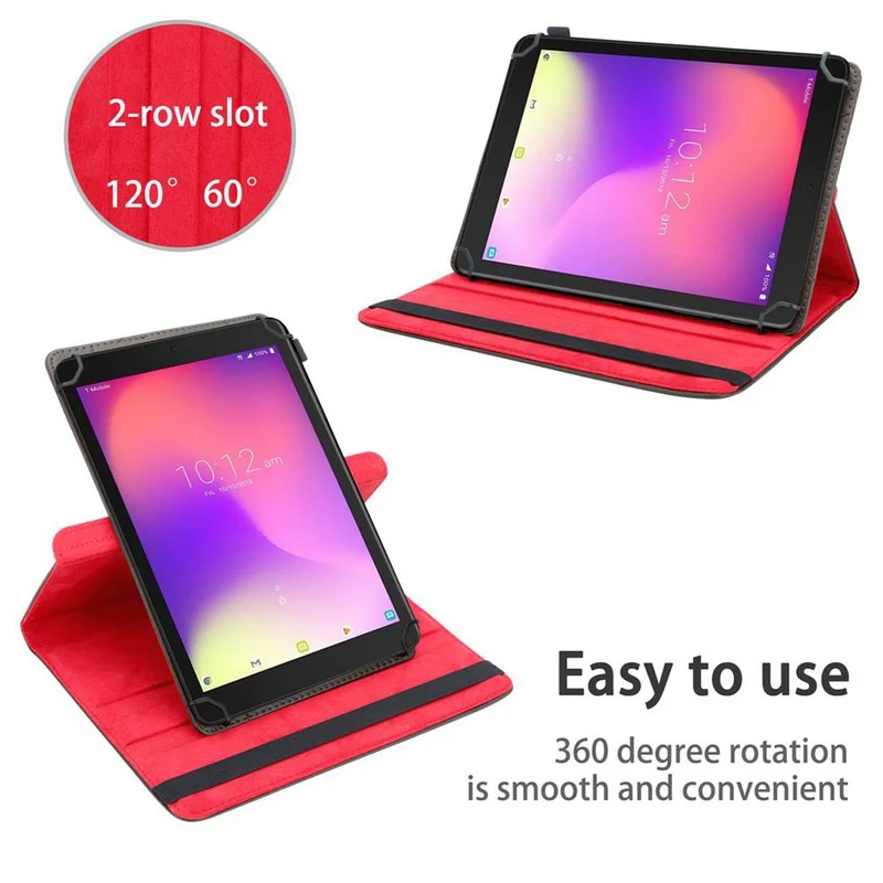 Cadorabo Tablet Hülle kompatibel mit Alcatel 1T (7 Zoll) 2018 360 Grad Schutzhülle aus Kunstleder mit Standfunktion und Gummiband
