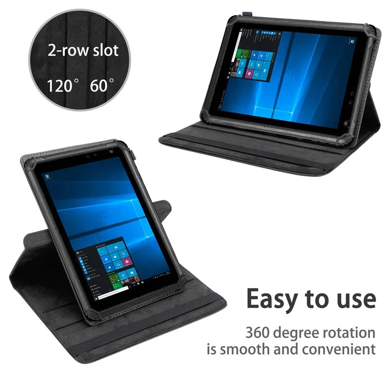 Cadorabo Tablet Hülle kompatibel mit Caterpillar T20 360 Grad Schutzhülle aus Kunstleder mit Standfunktion und Gummiband