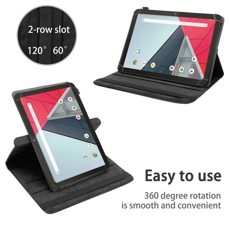Cadorabo Tablet Hülle kompatibel mit Trekstor Surftab Y10 (10.1 Zoll) 360 Grad Schutzhülle aus Kunstleder mit Standfunktion und Gummiband
