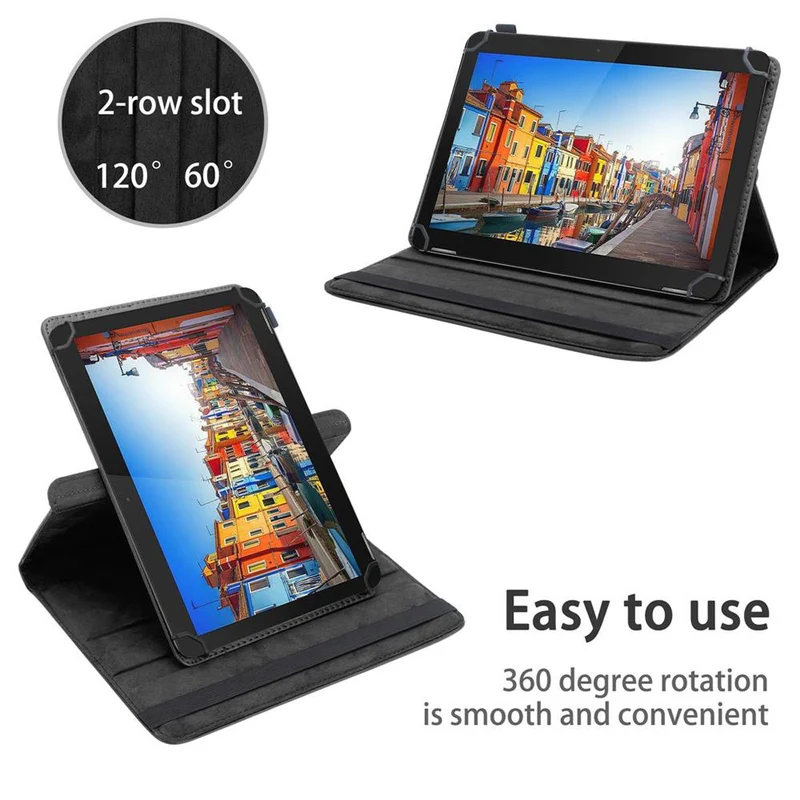 Cadorabo Tablet Hülle kompatibel mit Trekstor Surftab B10 (10.1 Zoll) 360 Grad Schutzhülle aus Kunstleder mit Standfunktion und Gummiband
