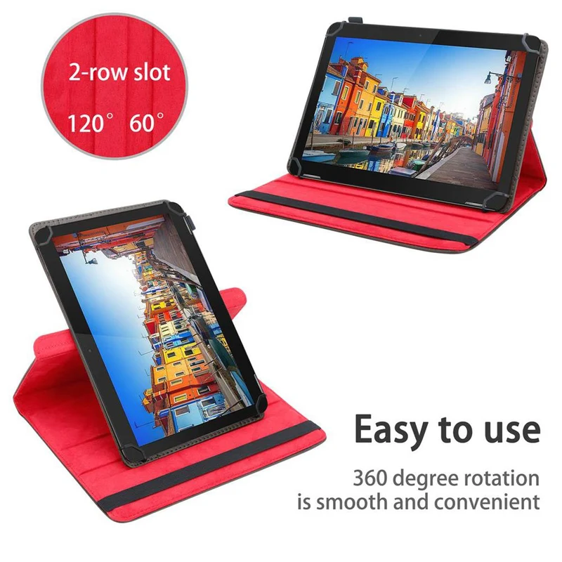 Cadorabo Tablet Hülle kompatibel mit Trekstor Surftab B10 (10.1 Zoll) 360 Grad Schutzhülle aus Kunstleder mit Standfunktion und Gummiband