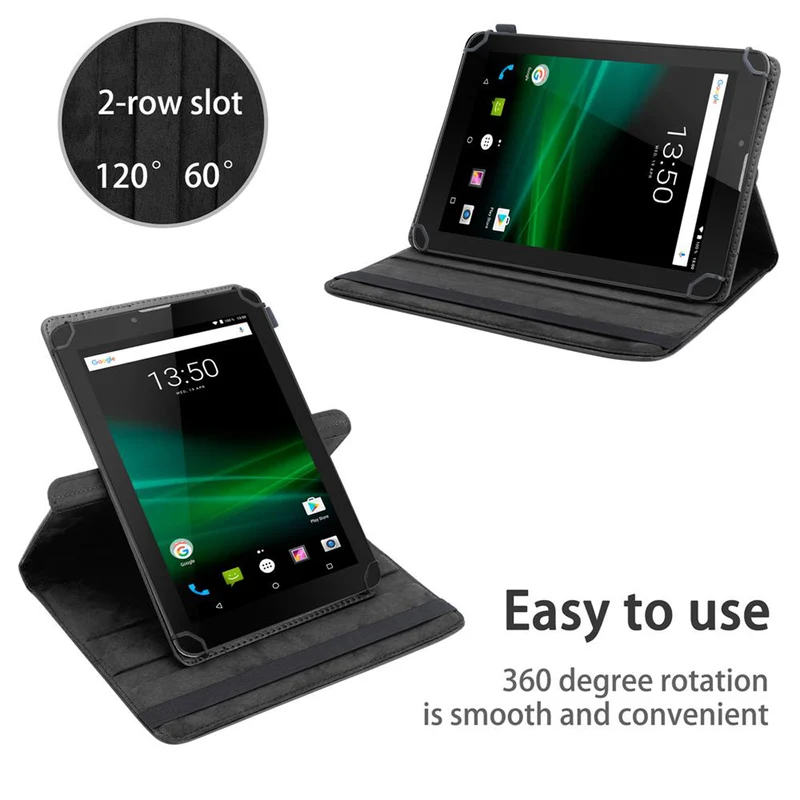 Cadorabo Tablet Hülle kompatibel mit Trekstor Surftab Breeze (7.0 Zoll) 360 Grad Schutzhülle aus Kunstleder mit Standfunktion und Gummiband