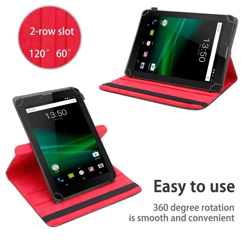 Cadorabo Tablet Hülle kompatibel mit Trekstor Surftab Breeze (7.0 Zoll) 360 Grad Schutzhülle aus Kunstleder mit Standfunktion und Gummiband