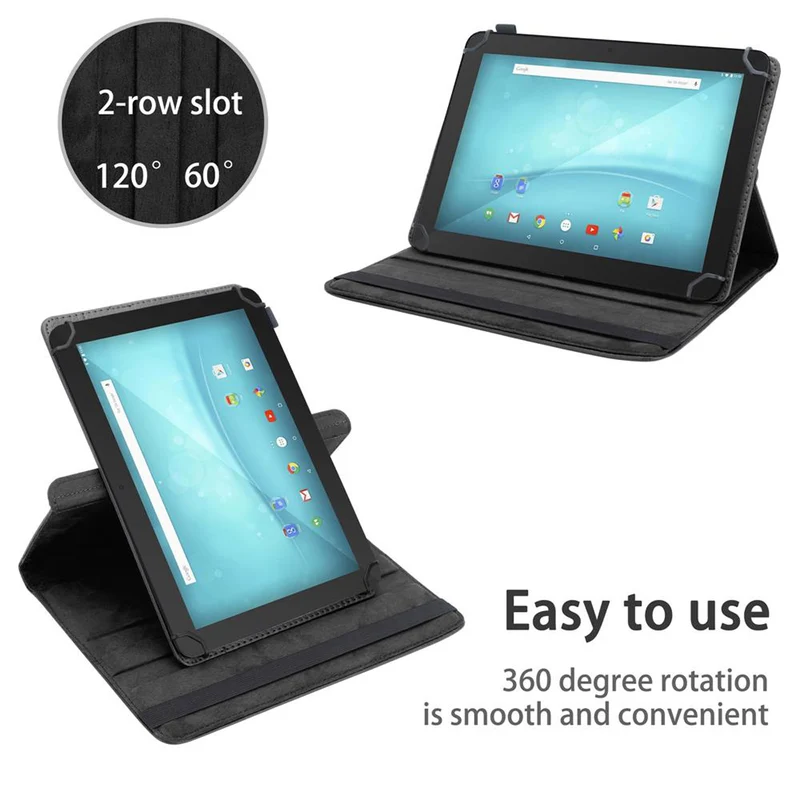Cadorabo Tablet Hülle kompatibel mit Trekstor Surftab Breeze (10.1 Zoll) 360 Grad Schutzhülle aus Kunstleder mit Standfunktion und Gummiband