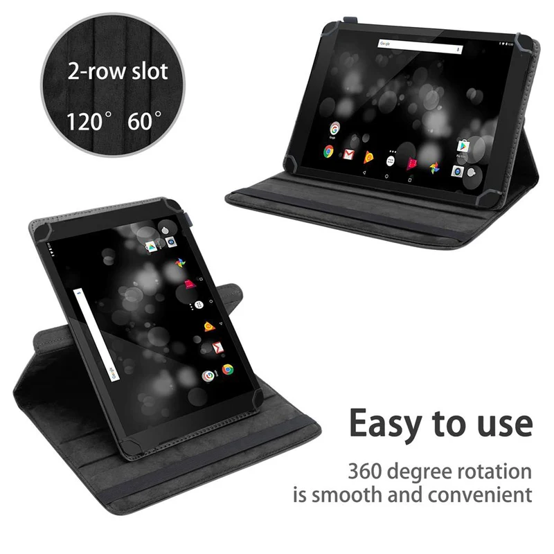 Cadorabo Tablet Hülle kompatibel mit Trekstor PrimeTab P10 (10.1 Zoll) 360 Grad Schutzhülle aus Kunstleder mit Standfunktion und Gummiband