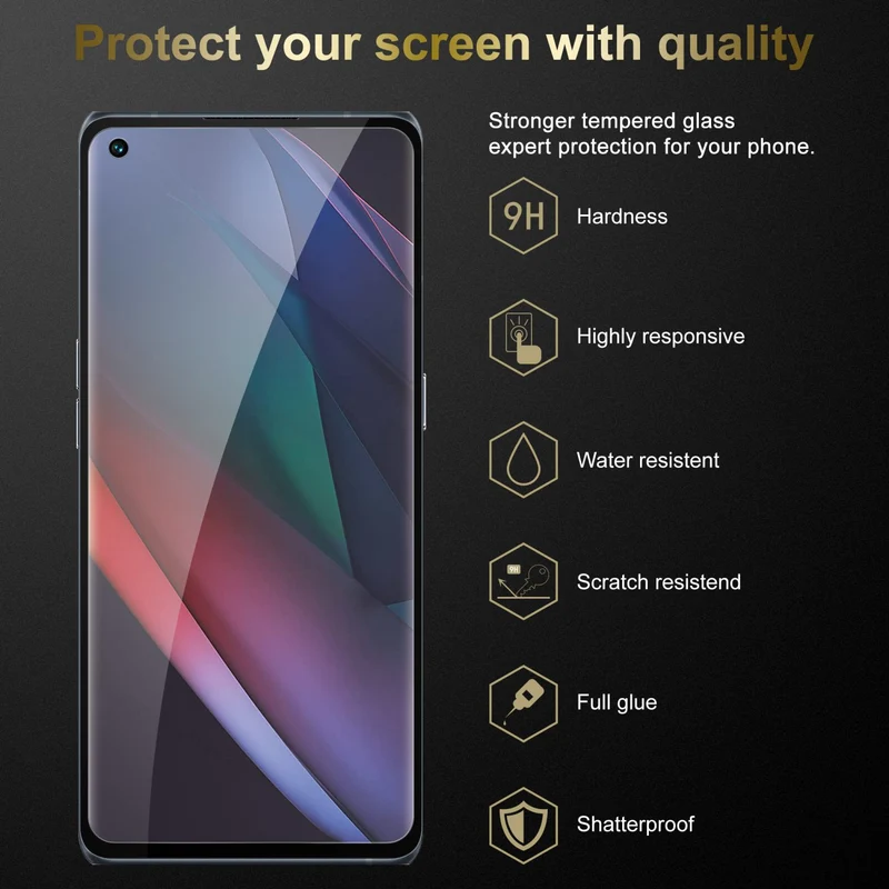 Cadorabo Vollbild Panzer Folie kompatibel mit Oppo FIND X3 NEO - Schutzfolie Gehärtetes (Tempered) Display-Schutzglas in 9H Härte mit 3D Touch