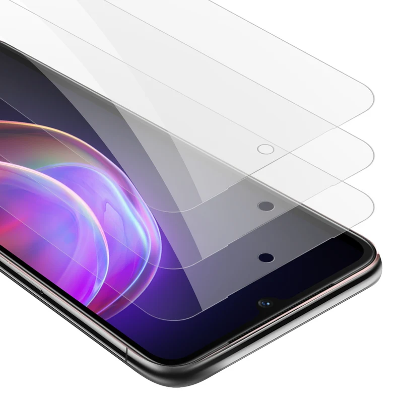 Cadorabo 3x Panzer Folie kompatibel mit Vivo V21 4G / 5G - Schutzfolie 3er Pack Gehärtetes (Tempered) Display-Schutzglas in 9H Härte mit 3D Touch Kompatibilität