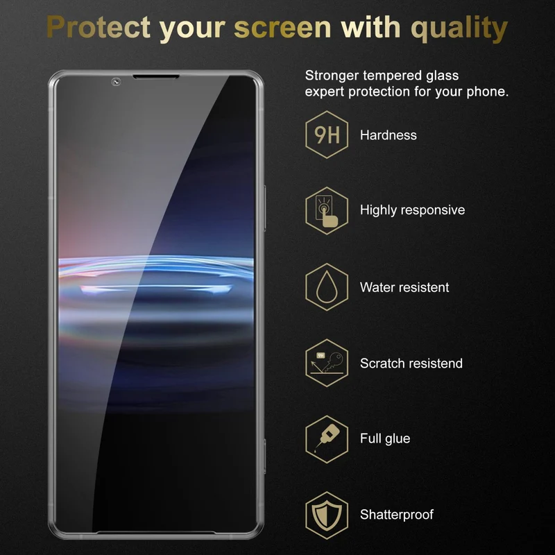 Cadorabo Panzer Folie kompatibel mit Sony Xperia PRO-I - Schutzfolie Gehärtetes (Tempered) Display-Schutzglas in 9H Härte mit 3D Touch Kompatibilität