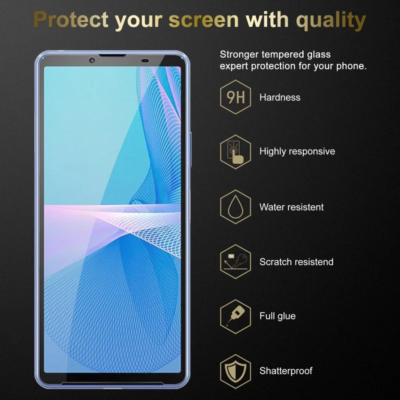 Cadorabo Panzer Folie kompatibel mit Sony Xperia 10 III - Schutzfolie Gehärtetes (Tempered) Display-Schutzglas in 9H Härte mit 3D Touch Kompatibilität