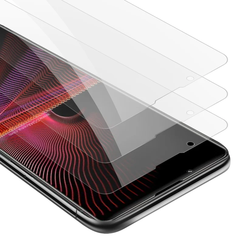 Cadorabo 3x Panzer Folie kompatibel mit Sony Xperia 1 III - Schutzfolie 3er Pack Gehärtetes (Tempered) Display-Schutzglas in 9H Härte mit 3D Touch Kompatibilität