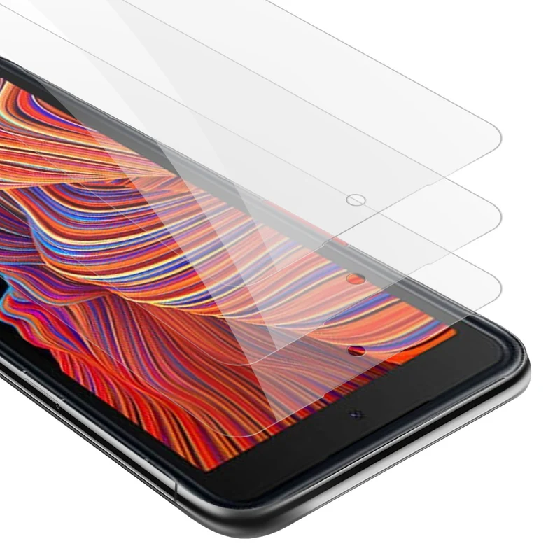 Cadorabo 3x Panzer Folie kompatibel mit Samsung Galaxy XCover 5 - Schutzfolie 3er Pack Gehärtetes (Tempered) Display-Schutzglas in 9H Härte mit 3D Touch Kompatibilität