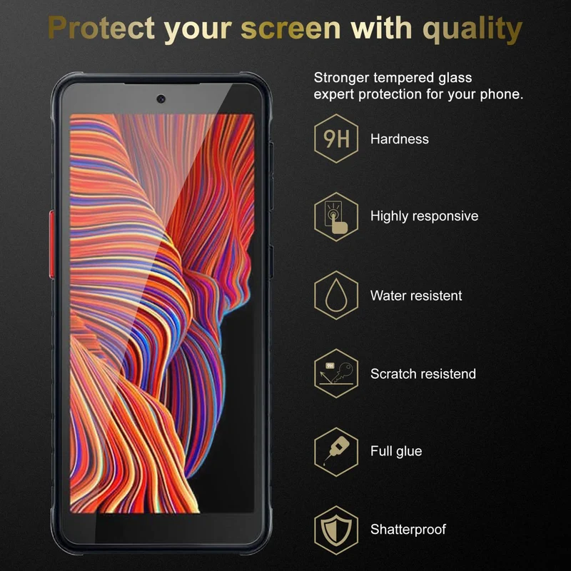 Cadorabo Panzer Folie kompatibel mit Samsung Galaxy XCover 5 - Schutzfolie Gehärtetes (Tempered) Display-Schutzglas in 9H Härte mit 3D Touch Kompatibilität