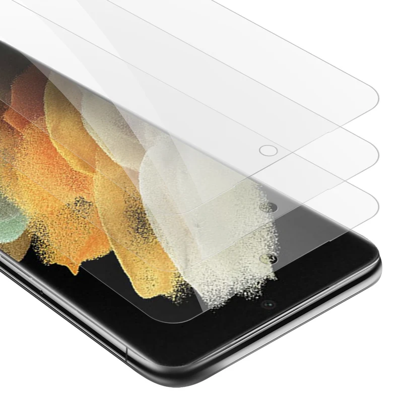 Cadorabo 3x Panzer Folie kompatibel mit Samsung Galaxy S22 ULTRA - Schutzfolie 3er Pack Gehärtetes (Tempered) Display-Schutzglas in 9H Härte mit 3D Touch Kompatibilität