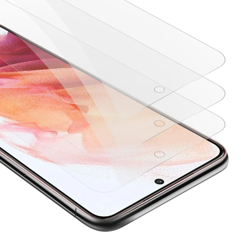 Cadorabo 3x Panzer Folie kompatibel mit Samsung Galaxy S22 - Schutzfolie 3er Pack Gehärtetes (Tempered) Display-Schutzglas in 9H Härte mit 3D Touch Kompatibilität