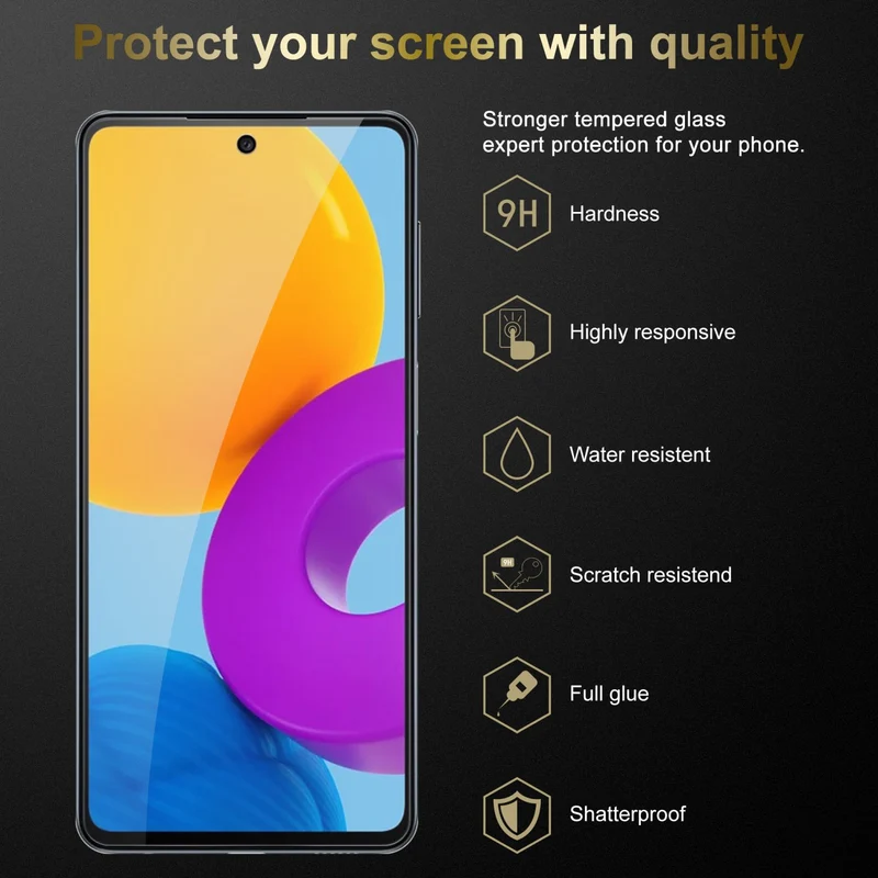 Cadorabo Panzer Folie kompatibel mit Samsung Galaxy M52 5G - Schutzfolie Gehärtetes (Tempered) Display-Schutzglas in 9H Härte mit 3D Touch Kompatibilität