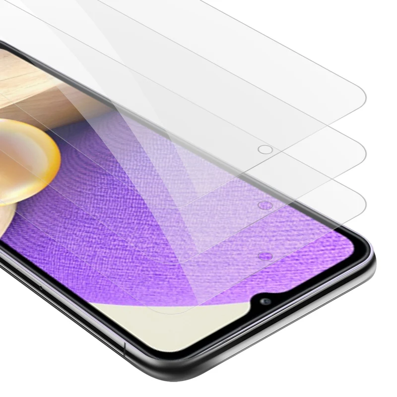 Cadorabo 3x Panzer Folie kompatibel mit Samsung Galaxy A33 5G - Schutzfolie 3er Pack Gehärtetes (Tempered) Display-Schutzglas in 9H Härte mit 3D Touch Kompatibilität