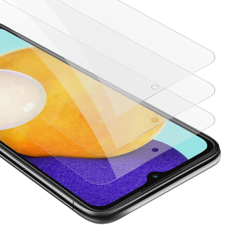 Cadorabo 3x Panzer Folie kompatibel mit Samsung Galaxy A13 5G - Schutzfolie 3er Pack Gehärtetes (Tempered) Display-Schutzglas in 9H Härte mit 3D Touch Kompatibilität