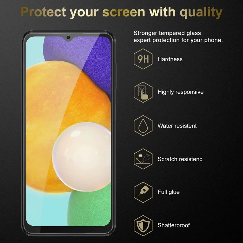 Cadorabo 3x Panzer Folie kompatibel mit Samsung Galaxy A13 5G - Schutzfolie 3er Pack Gehärtetes (Tempered) Display-Schutzglas in 9H Härte mit 3D Touch Kompatibilität