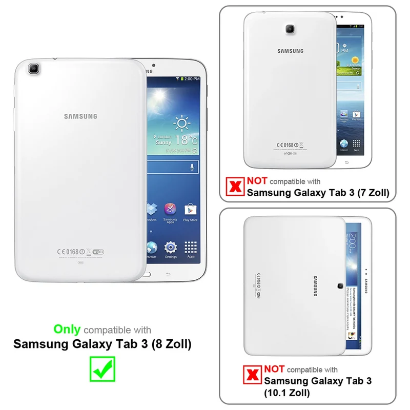Cadorabo Displayschutzfolien kompatibel mit Samsung Galaxy Tab 3 (8 Zoll) - Schutzfolien 2 Stück antireflektierende, matte Anti-Reflex-Schutzfolien
