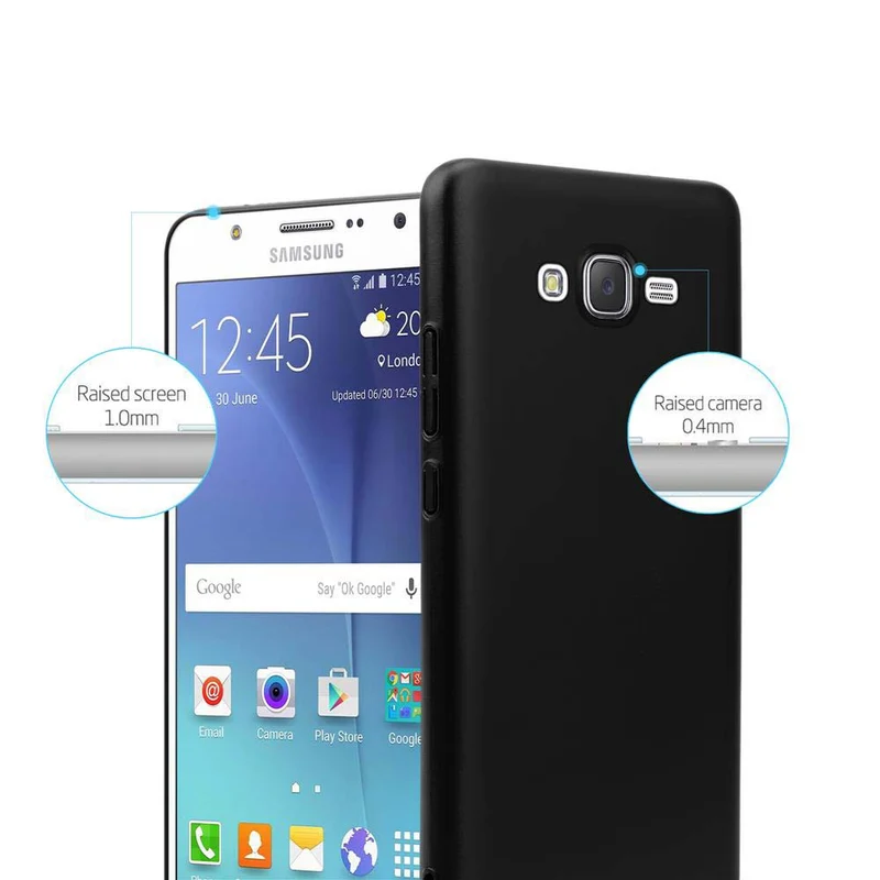 Cadorabo Hülle kompatibel mit Samsung Galaxy J7 2015 Hard Case Schutzhülle in Metall Optik gegen Kratzer und Stöße