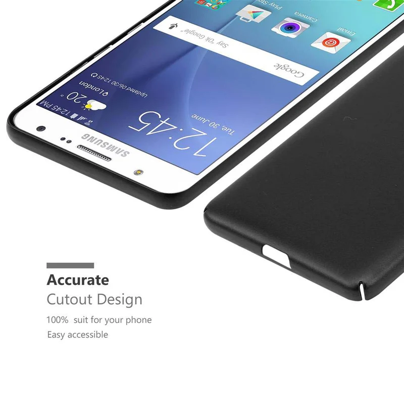 Cadorabo Hülle kompatibel mit Samsung Galaxy J7 2015 Hard Case Schutzhülle in Metall Optik gegen Kratzer und Stöße