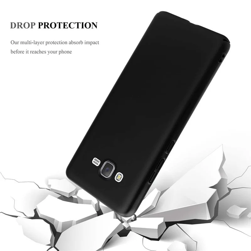 Cadorabo Hülle kompatibel mit Samsung Galaxy J7 2015 Hard Case Schutzhülle in Metall Optik gegen Kratzer und Stöße