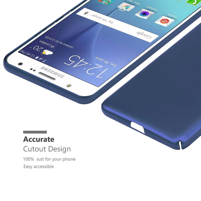 Cadorabo Hülle kompatibel mit Samsung Galaxy J7 2015 Hard Case Schutzhülle in Metall Optik gegen Kratzer und Stöße