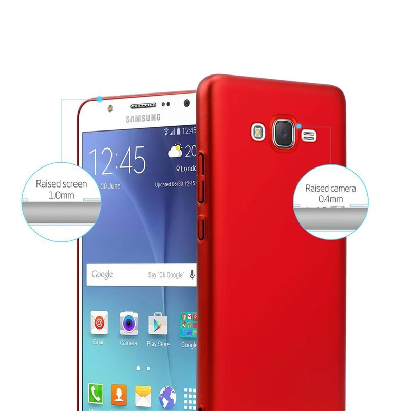 Cadorabo Hülle kompatibel mit Samsung Galaxy J7 2015 Hard Case Schutzhülle in Metall Optik gegen Kratzer und Stöße